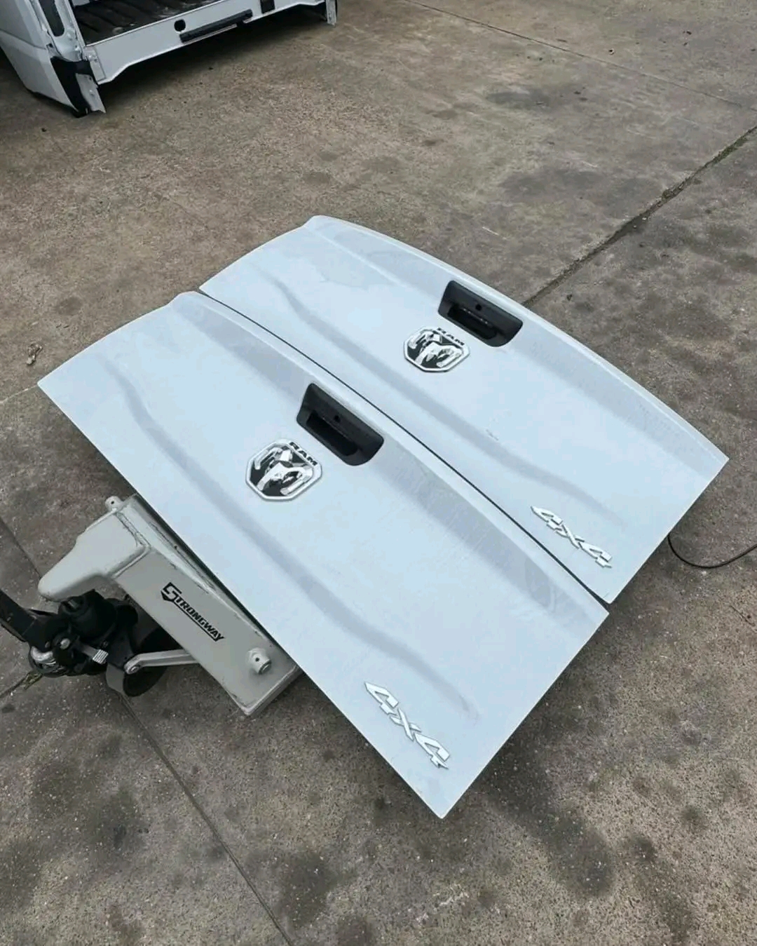 White Dodge Ram Tailgate